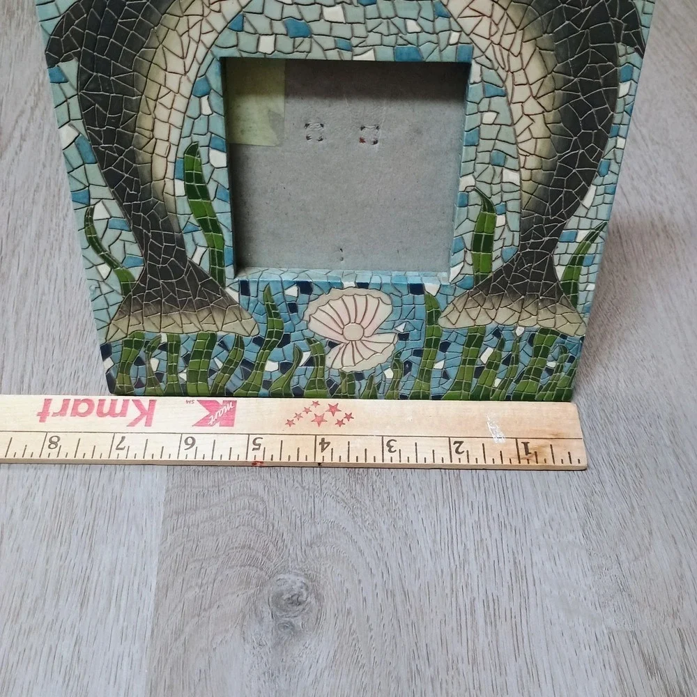 Dolphin Mosaic Look Picture Frame 3 X 3 Inch Picture